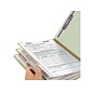 Smead End Tab Pressboard Classification Folders with SafeSHIELD Fasteners, Legal Size, 1 Divider, Gray/Green, 10/Box (29800)