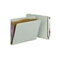 Smead End Tab Pressboard Classification Folders with SafeSHIELD Fasteners, Letter Size, Gray/Green, 10/Box (26800)