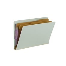 Smead End Tab Pressboard Classification Folders with SafeSHIELD Fasteners, Legal Size, 2 Dividers, G
