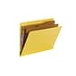 Smead End Tab Pressboard Classification Folders with SafeSHIELD Fasteners, Letter Size, Yellow, 10/Box (26789)