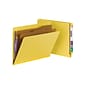 Smead End Tab Pressboard Classification Folders with SafeSHIELD Fasteners, Letter Size, Yellow, 10/Box (26789)