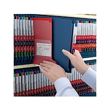 Smead End Tab Pressboard Classification Folders with SafeSHIELD Fasteners, Letter Size, Dark Blue, 1