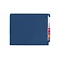 Smead End Tab Pressboard Classification Folders with SafeSHIELD Fasteners, Letter Size, Dark Blue, 10/Box (26784)