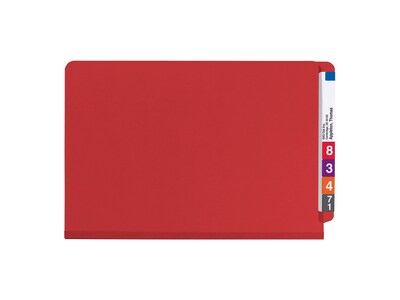 Smead SafeSHIELD 50% Recycled Heavy Duty Classification Folder, 2-Dividers, 2 Expansion, Legal Size, Bright Red, 10/Box