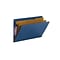 Smead End Tab Pressboard Classification Folders with SafeSHIELD Fasteners, Legal Size, Dark Blue, 10