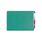 Smead End Tab Pressboard Classification Folders with SafeSHIELD Fasteners, Legal Size, Green, 10/Box (29785)