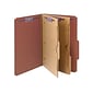 Smead Pressboard Classification Folders with SafeSHIELD Fasteners, 2" Expansion, Legal Size, Red, 10/Box (19079)