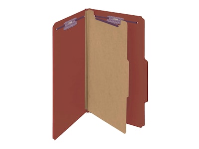 Smead Pressboard Classification Folders with SafeSHIELD Fasteners, 2 Expansion, Legal Size, 1 Divid