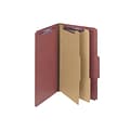 Smead Pressboard Classification Folders, 2 Expansion, Legal Size, 2 Dividers, Red, 10/Box (19075)