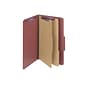 Smead Pressboard Classification Folders, 2" Expansion, Legal Size, 2 Dividers, Red, 10/Box (19075)