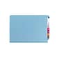 Smead End Tab Pressboard Classification Folders with SafeSHIELD Fasteners, Legal Size, Blue, 10/Box (29781)