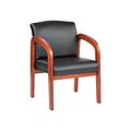 Work Smart WD Collection Faux Leather Guest Chair, Black (WD380-U6)