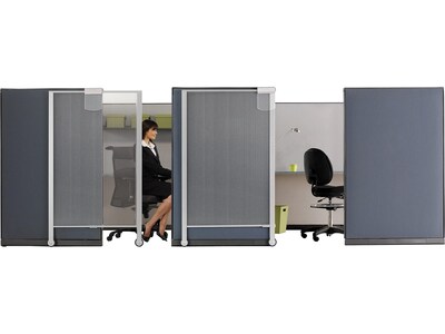 Quartet Workstation Privacy Screen 64"H x 38"W Polycarbonate Non-tackable Mobile Partition, Clear (WPS2000)