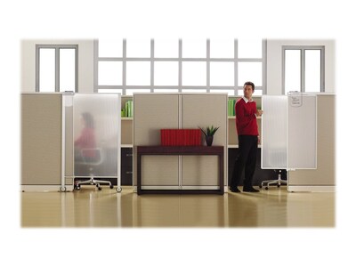 Mobile Acrylic Office Divider | Modern Office Partition | SAPslim Cubicle Collection | 9 x 65H