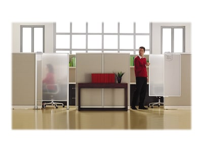 Quartet Workstation Privacy Screen 64"H x 38"W Polycarbonate Non-tackable Mobile Partition, Clear (WPS2000)