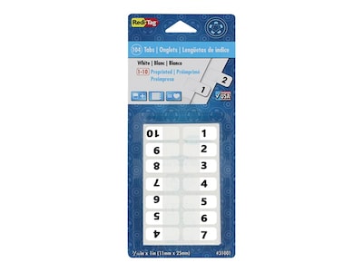 Redi-Tag® Numerical Tabs, White, 1 Wide, 104 Tabs per Pack (31001)