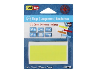 Redi-Tag Flags, Assorted Colors, 1 Wide, 240/Pack (20202)