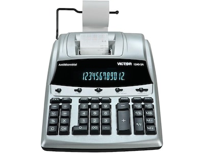 Victor 1240-3A 12-Digit Desktop Calculator, Silver