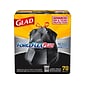 Glad ForceFlexPlus 30 Gallon Trash Bag, 5.31 x 10.06, Low Density, 0.90 mil, Black, 70/Box (70358)