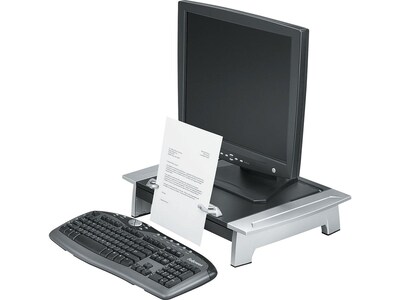 Fellowes Office Suites Monitor Riser, Up to 28" Monitor, Black/Silver (8036601)