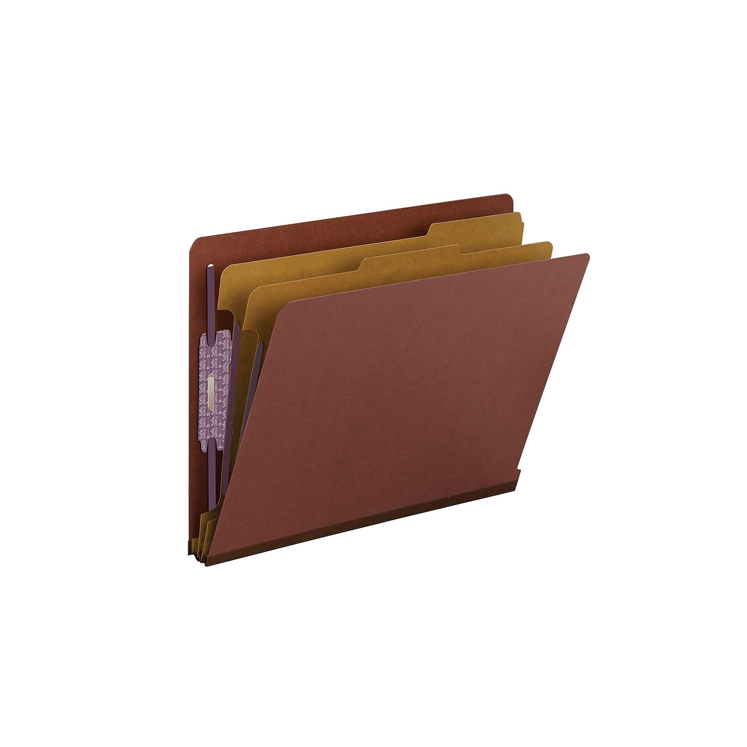 Smead 60% Recycled End Tab Pressboard Classification Folders, Letter Size, Red, 10/Box (26860)