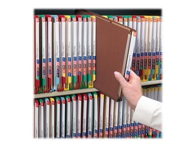 Smead 60% Recycled End Tab Pressboard Classification Folders, Letter Size, Red, 10/Box (26860)