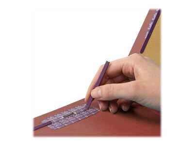 Smead 60% Recycled End Tab Pressboard Classification Folders, Letter Size, Red, 10/Box (26860)