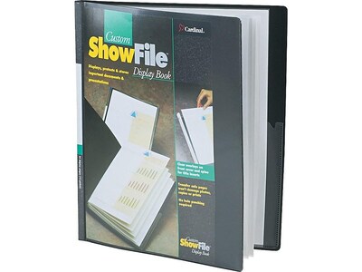 Cardinal Custom ShowFile Presentation Book, Letter Size, 12-Pockets, Black (CRD 50132CB)