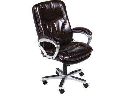 Serta Executive Ergonomic Faux Leather Executive Big & Tall Chair, 350 lb. Capacity, Roasted Chestnu