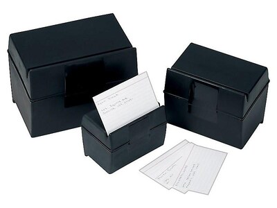 Oxford Index Card File Box, 500-Card Capacity, Black (01581)