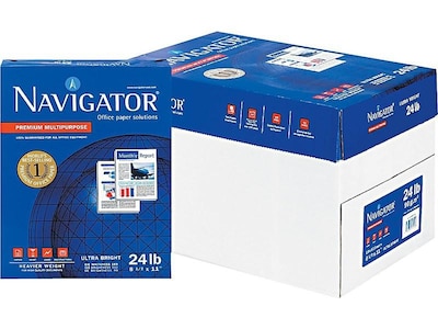 Navigator Premium 8.5 x 11 Multipurpose Paper, 24 lbs., 99 Brightness, 5000 Sheets/Carton (NMP1124