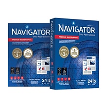 Navigator Premium 8.5 x 11 Multipurpose Paper, 24 lbs., 99 Brightness, 5000 Sheets/Carton (NMP1124