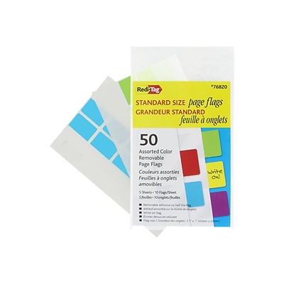 Redi-Tag Page Flags, Assorted Colors, 1 Wide, 50/Pack (76820)