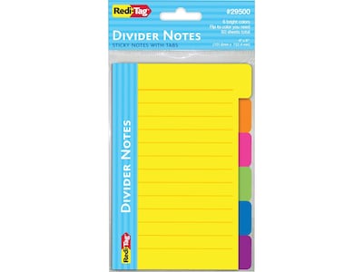 Redi-Tag Divider Notes with Tabs, 4 Wide Assorted Colors, 60/Pk (29500)