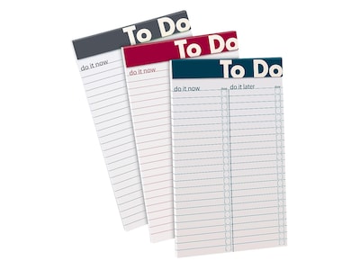 Ampad To Do Notepad, 5 x 8, Wide Ruled, Assorted Colors, 50 Sheets/Pad (20-001)