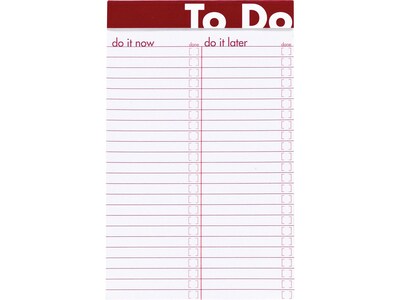 Ampad To Do Notepad, 5" x 8", Wide Ruled, Assorted Colors, 50 Sheets/Pad (20-001)