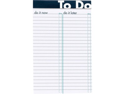 Ampad To Do Notepad, 5" x 8", Wide Ruled, Assorted Colors, 50 Sheets/Pad (20-001)