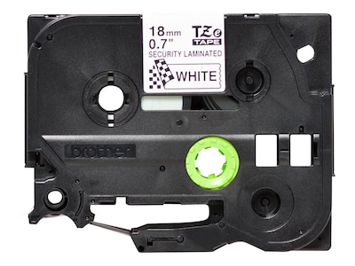 Brother P-touch TZe-SE4 Laminated Tamper Evident Label Maker Tape, 3/4" x 26-2/10', Black on White (TZe-SE4)
