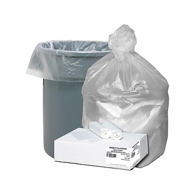 Berry Global Ultra Plus 30 Gallon Trash Bags, Natural, 500/Carton (WHD3710-435565)