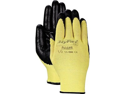 Ansell HyFlex Nitrile Gloves, Yellow, 12 Pairs/Pack (11-500-10)