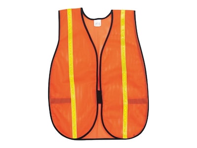 River City MCR Safety Hook & Loop Safety Vests, Non-ANSI, One Size, Orange (V211R)