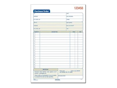 Adams 2-Part Carbonless Purchase Requisitions, 8.44L x 5.56W, 50 Sets/Book, 10/Box (DC5831-10)