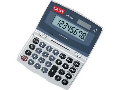 Staples SPL-170X 8-Digit Wallet Calculator, Silver