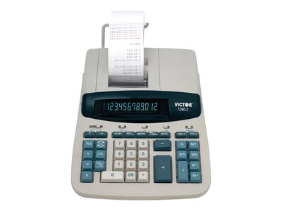 Victor 1260-3 12-Digit Desktop Calculator, Gray