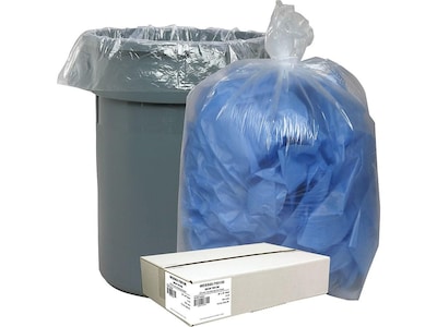 55 Gallons 1.3 Mil Black Low Density Trash Bags 22 x 14 x 58 - 100  Bags/Case