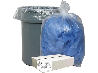 55-60 Gallon Clear Plastic Trash Bags, Large Recycling Garbage Bags, 50/Case