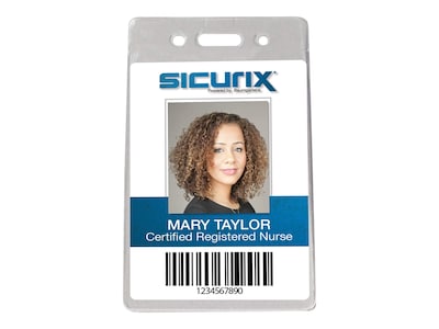 Baugmarten's SICURIX Standard ID Badge Holders, Clear, 12/Pack (67820)