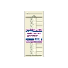 Adams Time Cards for Acroprint 125, ES700, ES900, ESP180 Time Clock, 200/Pack (ABF 9660-200)