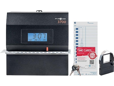 Pyramid Punch Card Time Clock System, Black (3700)