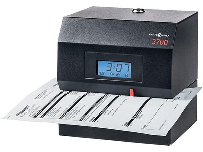 Pyramid Punch Card Time Clock System, Black (3700)